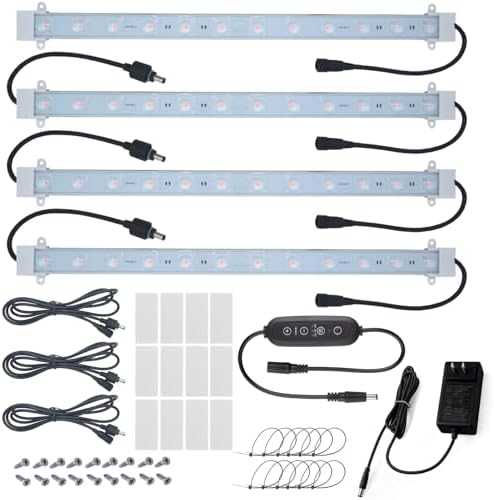 Litever Grow LED Light Strip Kits for Plants, 36W with Timer, Full Spectrum White Grow Lights, Easy Installation. Good for Indoor Plants Grow Shelf, Greenhouse, Grow Cabinets by Litever