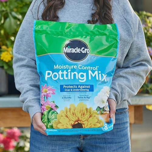 Miracle-Gro Moisture Control Potting Mix - Plant Soil For Container Plants, Protects against Over- and Under-Watering, 8 qt. (3-Pack) - Image 3