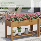 GHWIE Raised Garden Bed with Shelf,Elevated Wooden Planter Box with Legs,Garden Planter for Backyard, Patio, Balcony - Image 6