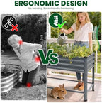 1MORE Raised Garden Bed with Leg,48×24×32in Elevated Planter Bed Grey,1Pcs - Image 2