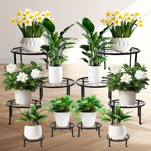 ESRICH 10 Pack Metal Plant Stand Outdoor, Plant Stands for Indoor by ESRICH