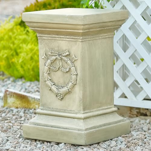19.57" Tall Garden Pedestal Stand for Statues, MgO Weatherproof Plant Riser by MOCOME