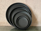12 Inch Large Ceramic Saucer - Drainage Tray for Plant Pot (Matte Black) - Image 4