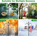 Double Shepherd Hook for Outdoor,88in Heavy Duty Bird Feeder Pole - Image 3