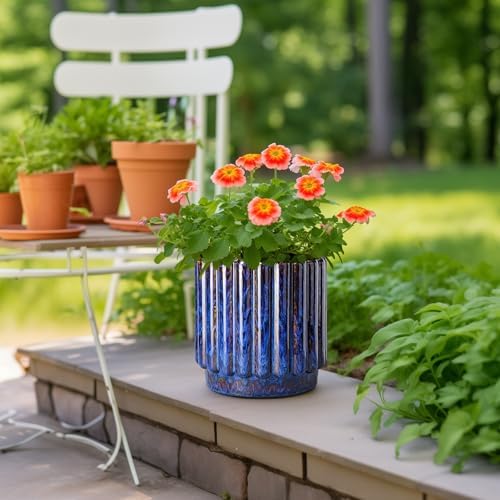 Ceramicfor Ceramic Planter, 9.6 Inch, Blue - Image 2