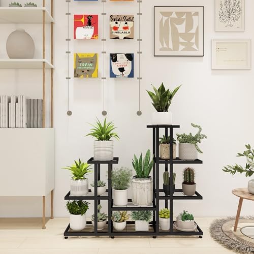 Corner Plant Stand Indoor 5 Tier 16 Potted Metal Plant Stands Outdoor Flower Shelf Heavy Duty Pot Holders for Patio Balcony Garden Living Room Home Decor (5-Tier 16 Potted) - Image 5