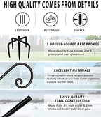 Artigarden Outdoor Shepherd Hooks 108 inch Tall for Bird Feeder (2 Packs), Adjustable Metal Garden Poles for Hanging Plants Solar Light Lantern, Bright Black - Image 3