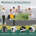 Land Guard 8x4x3ft Rectangular Galvanized Raised Garden Beds, Large-Capacity Metal Planter Box Outdoor, Durable Deep Raised Garden Bed 3ft Tall, Raised Beds for Gardening Vegetables, Modern Gray - Image 5