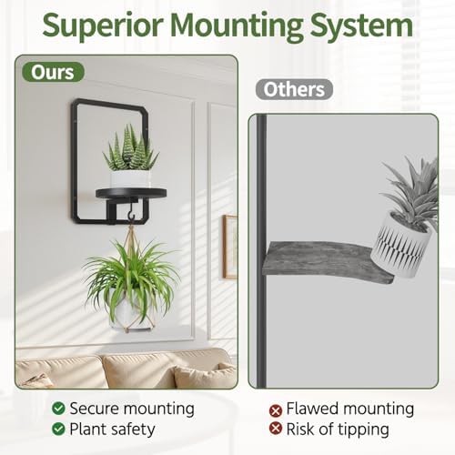 LASZOLA Plant Picture Frame Holder Shelf Wall Window Indoor, 3 Pcs Black - Image 3