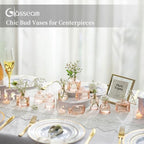 Glasseam Mini Bud Vases Set of 10 Champagne Glass Vases for Centerpieces - Image 4