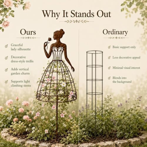 Vintage Lady Garden Trellis Stake (2pcs) - Image 3