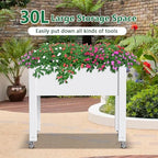 Vixzen Mobile Raised Garden Bed with Wheels, Self-Watering System,Outdoor Resin Planter Box for Vegetables, Flowers, Herbs on Patio, Balcony, Yard(Ashen, 30.04 * 17.72 * 28.9) - Image 5