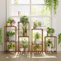 Bamworld Plant Stands Indoor 4 Sets Plant Shelves Outdoor by Bamworld