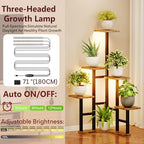 Corner Plant Stand Indoor with Grow Lights 6 Tiered Corner Plant Shelf - Image 4