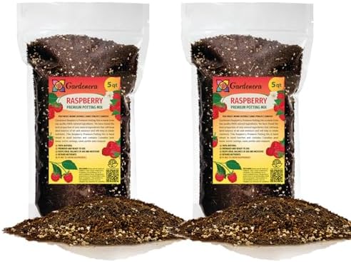 Gardenera Premium Raspberry Potting Soil Mix - Optimal Blend for Thriving and Juicy Berries - 10 Quart by Gardenera