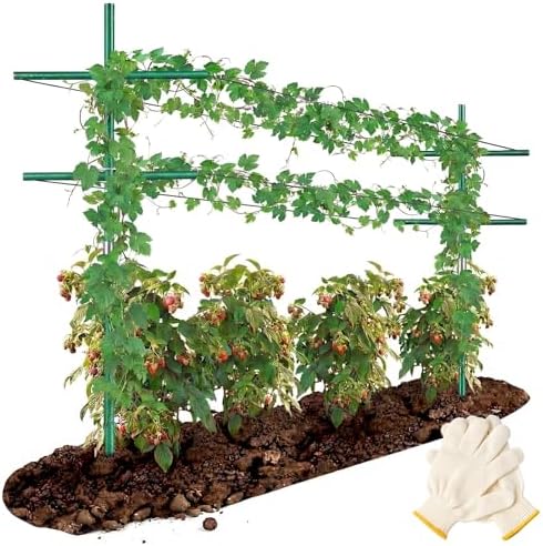 2 Set 7 ft Fiberglass Garden Stakes Kit for Climbing Plants by Innconee