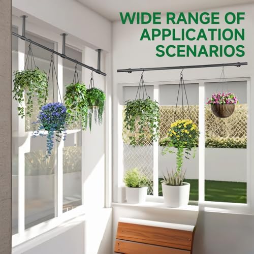 2 pcs Hanging Planters Rod, Plant Hanger Indoor for Window Ceiling, Hanging Plant Shelf for Wall Planter House Plants, Plant Shelves Metal Holder Bar 31.5 In (Pots, Plants, Chains not Included) - Image 6