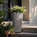 QCQHDU 9 Gallon Tall Large planters for Outdoor/Indoor Plants of 12" Dia x 21" H (Colored Limestone, 21IN) - Image 6