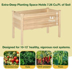 MUPATER 4x2FT Cedar Raised Garden Bed, 14in Deep Elevated Planter Box - Image 7