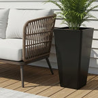 Worth 20" Tall Planters Set of 2, Black Tall Plant Pots for Indoor Outdoor - Image 6