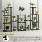 Twhep Tall Multi Tier Plant Stand, 13 Tiers Multifunctional Plant Stands for Indoor Plants, Decorative Black Steel Plant Shelf for outdoor Patio Garden Balcony and Yard - Image 3