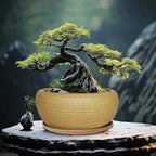 MUZHI 9.5” Round Large Ceramic Bonsai Bowl Planter，Clay Succulent Plant Pot Container with Saucer (9.5”) - Image 7