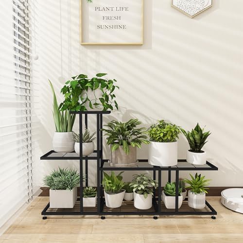 Corner Plant Stand Indoor Outdoor Plant Stands for Patio Black Metal Corner Plant Shelf 7 Tier Multiple Pots Planter Display Rack for Garden Office Living Room Decor,Heavy Duty & Thick (7-Tier) - Image 5