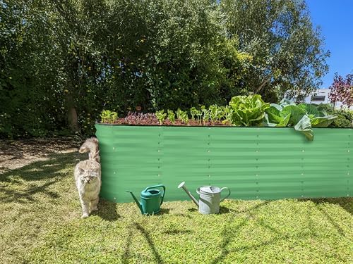 Plant & Plot Galvanized Raised Garden Beds Outdoor // 8×2×2 ft Planter Raised Beds for Gardening, Vegetables, Flowers // Large Metal Garden Box (Light Green) // Patented Tool-Free Design - Image 6