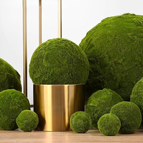 Green Artificial Moss Balls, Handmade Sphere Moss Hanging Balls for DIY Wedding Party Home Hotel Decoratio, Hangin Plants Landscape Landscaping Ball (Color : Diameter: 10cm/3.93in, Size : 6pcs) - Image 6