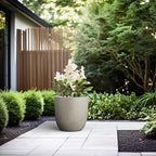 Kante Small Round Curved Weathered Concrete Planter 13.3" Dia, Outdoor - Image 6