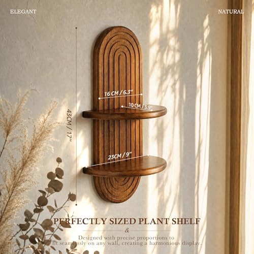 Plant Wall Shelf for Home Decor: Hanging Plant Shelf for Planter, Brown - Image 2