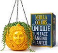 Nebula Colors Fun & Unique Sun Face Hanging Planter Quirky Celestial Decor for Plant Lovers – Indoor Outdoor Flower Basket for Succulents & Small Plants – Decorative Garden Yard Art by NebulaColors