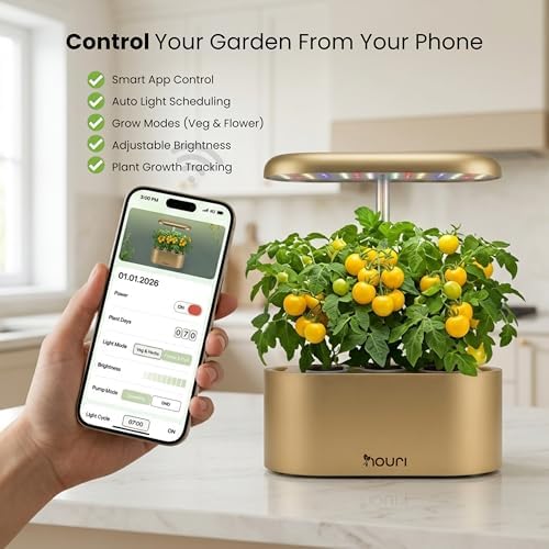 Nouri Hydroponics Growing System, 5 pod APP Smart Indoor Herb Garden Kit with LED Grow Lights, Hydroponic Herb Garden Indoor for Plant Lovers, Gardeners, Kitchen, Lettuce Seeds Included - Image 7