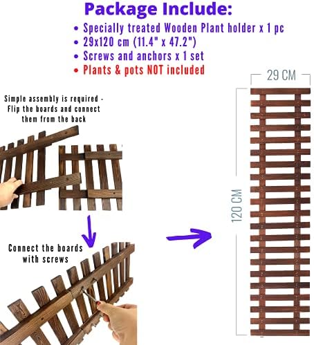 ShopLaLa Wooden Wall Planter (120cm) Wood Hanging Planters for Indoor Plant - Image 2