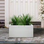 Kante 23.6" L 11.8" H 10.2" W White Concrete Rectangular Planter for Home - Image 4