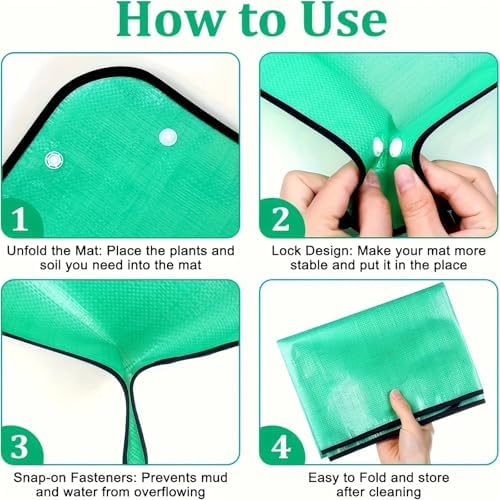 2 PCS Flower Pots Transplanting Mats, Waterproof Foldable Potting Tray, Leak Proof Plant Repotting Pad for Indoor for Plants Transplanting(75x100cm) - Image 3