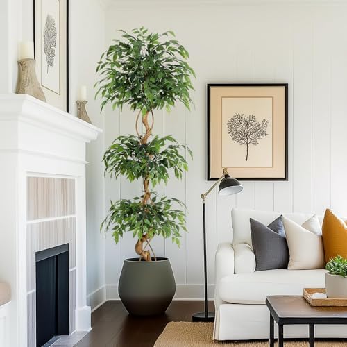 Artificial Plants Indoor,6FT Tall Faux Olive Tree with Includes Black Tall Planter,Indoor Artificial Plant for Home Office Living Room Decor. - Image 5