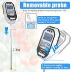 Soil Moisture Meter, 7-in-1 Soil PH Tester/Soil Moisture/Fertility with Removable Probe, Digital Air Temp/Humidity/Sunlight Intensity/BGR Spectral for Plants Gardening, Lawn and Indoor Outdoor Plants - Image 2