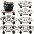 6 Packs Large Metal Plant Caddy with Wheels 13" and 11.8" Heavy-duty Wrought Iron Rolling Plant Stands with Casters Plant Dolly Plant Roller Base Indoor and Outdoor Plant Pot Movers Planter Rollers by Planterhoma