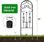 AMAGABELI GARDEN & HOME 4 Pack Large Garden Trellis for Climbing Plants Outdoor 60” x 18” Iron Plant Trellis for Potted Plant Support Tall Wall Metal Trellis Rose Vine Cucumber Bronze - Image 6