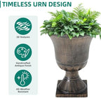 22" Tall Urn Planters Set of 2 Large Flower Pots, Antique Bronze - Image 7