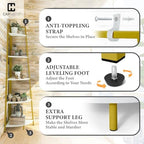 CAPHAUS 5-Tier Corner Shelf Stand, Tall Display Shelves, Ladder Corner Wood Storage Plant Bookshelf with Metal Frame, Versatile Shelving Unit Bookcase for Home Office Space, Gold - Image 5
