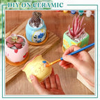 Maxdot 12 Sets 3 Inch DIY Ceramic Succulent Planters Pots to Paint Unpainted Ceramic Paintable Flowerpots Paint Your Own Flower Pot Pottery Painting Craft Kit for Gardening Draw Gifts - Image 5