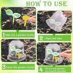 28 Pack Large 7.7 x 6.7" Garden Cloche Plant Domes with Pegs and Labels - Image 6