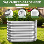 4 PCS Galvanized Raised Garden Bed Outdoor, Metal Garden Bed for Vegetables, Above Ground Garden Box for Flower, Steel Raised Beds for Gardening - 2FT - Image 4