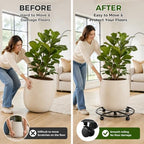 3 Packs 20” Plant Caddy with Wheels Metal Plant Stand on Wheels for Indoor and Outdoor Plants Rolling Plant Stand with Casters Heavy Duty Plant Dolly Roller Caddy, Black - Image 5