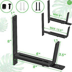 HFHOME 6 PCS Adjustable Planter Box Brackets (6 to 12.5 in), Universal Window Box Brackets, Heavy Duty Metal Flower Box Wall Mounting Hooks for Balcony, Fences, Patio, and Garden - Black - Image 2