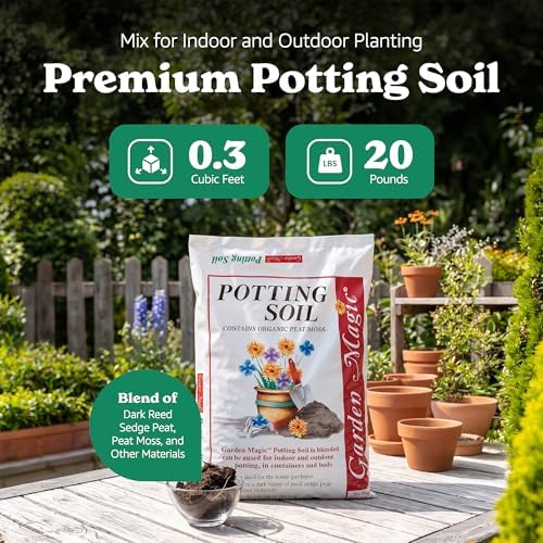 Michigan Peat Garden Magic All Purpose Potting Soil for Lawns, Gardens, and Raised Planting Beds with Reed Sedge, Peat, and Sand, 20 Pounds (2 Pack) - Image 2
