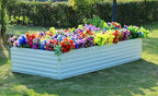 zizin Large Raised Garden Bed Kit 12x2x1.5FT Outdoor Rustproof Bottomless Metal Planter Box for Vegetables Flower Herb, Beige - Image 7