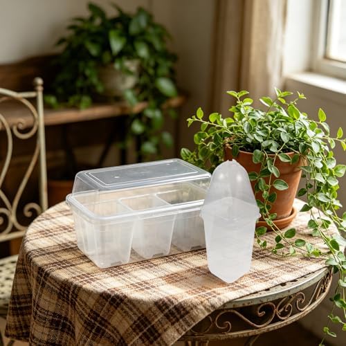 Yardwe 12pcs Plastic Self Watering Seedling Starter Pots with Humidity Dome - Image 6